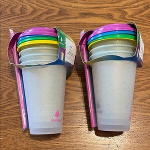 ⬛️⬛️ Manna Colorful Tumbler Set with Lids (8 tumblers) NWT